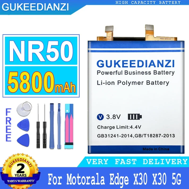 

GUKEEDIANZI Battery NR50 for Motorala Moto Edge X30 5G 2021 XT2201-2 Edge 30 Ultra Edge30 Ultra Fits Big Power Battery, 5800mAh
