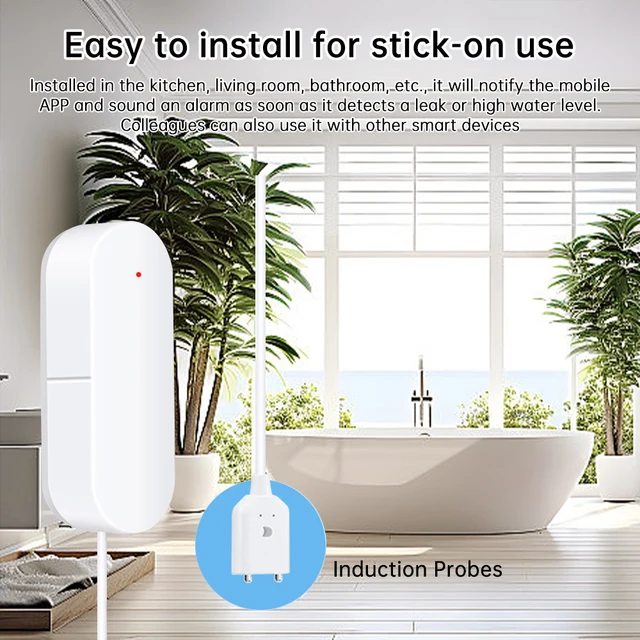 Zigbee Water Level Sensor Smart Water Leakage Alarm Detector Flood Alert Overflow Security Protection Smart Life eWeLink 4
