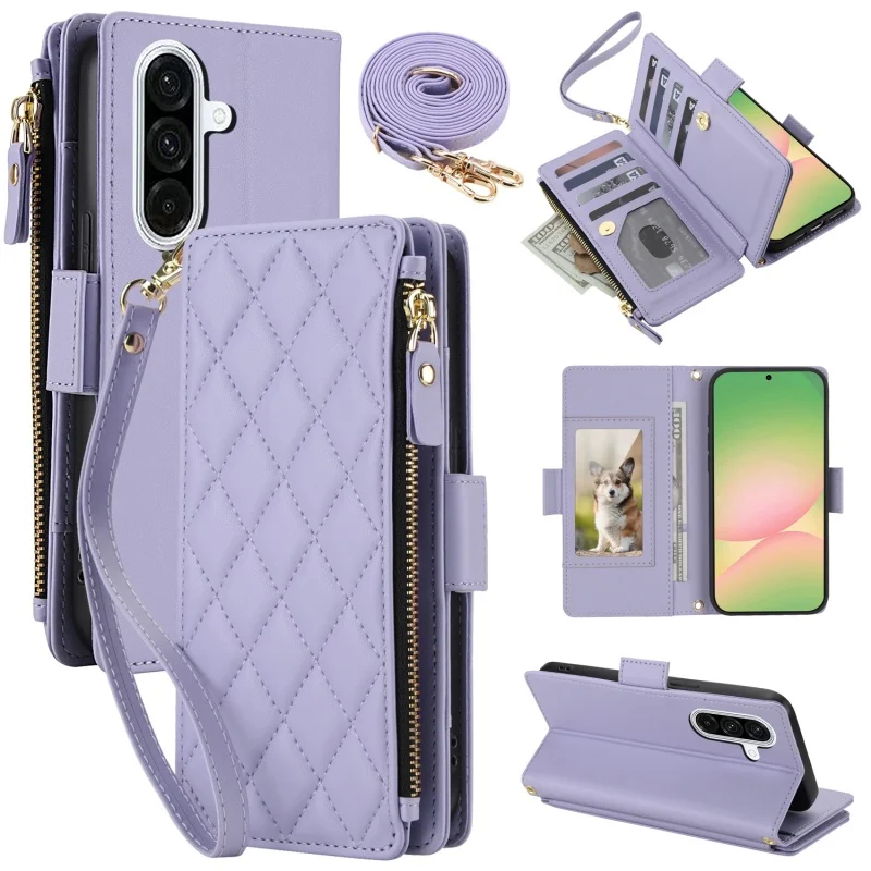 Elegant Crossbody Leather Phone Wallet Case
