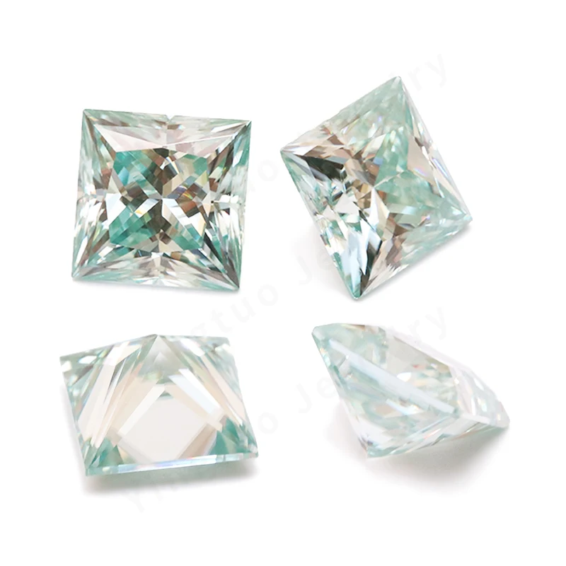 

Test Positive Moissanite Princess Gemstone Stones for Women Jewelry 5.5*5.5mm 1ct Ice Blue Diamond