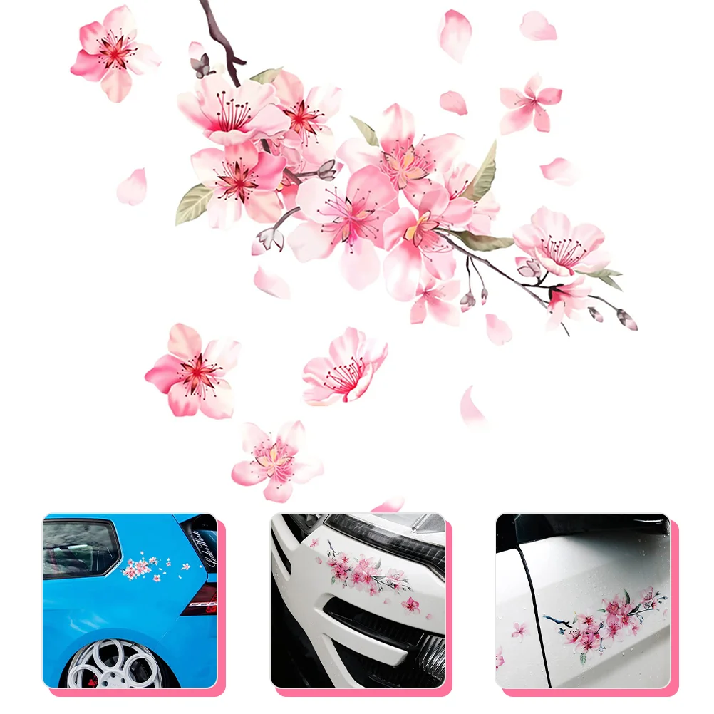 

Cherry Blossom Car Sticker Flower Decals Auto Exterior Decor Stickers Hood Blossoms Bumpers