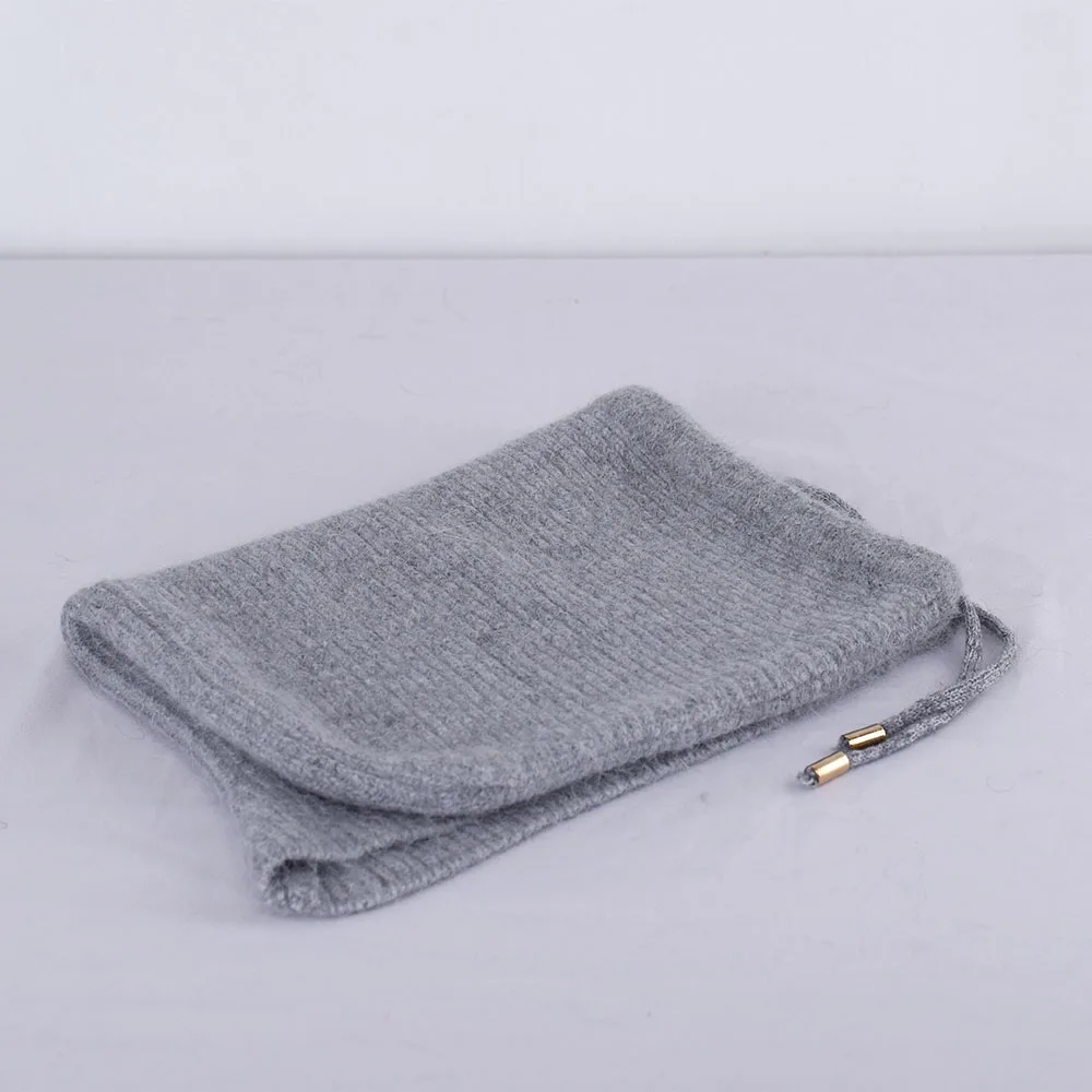 2022 NEUE Wintermütze aus echtem Kaninchenfell, Wintermützen für Damen, modische, warme Mützen, verbesserte, verdickte, verlängerte Pullover-Schal-Mütze – Detail 14