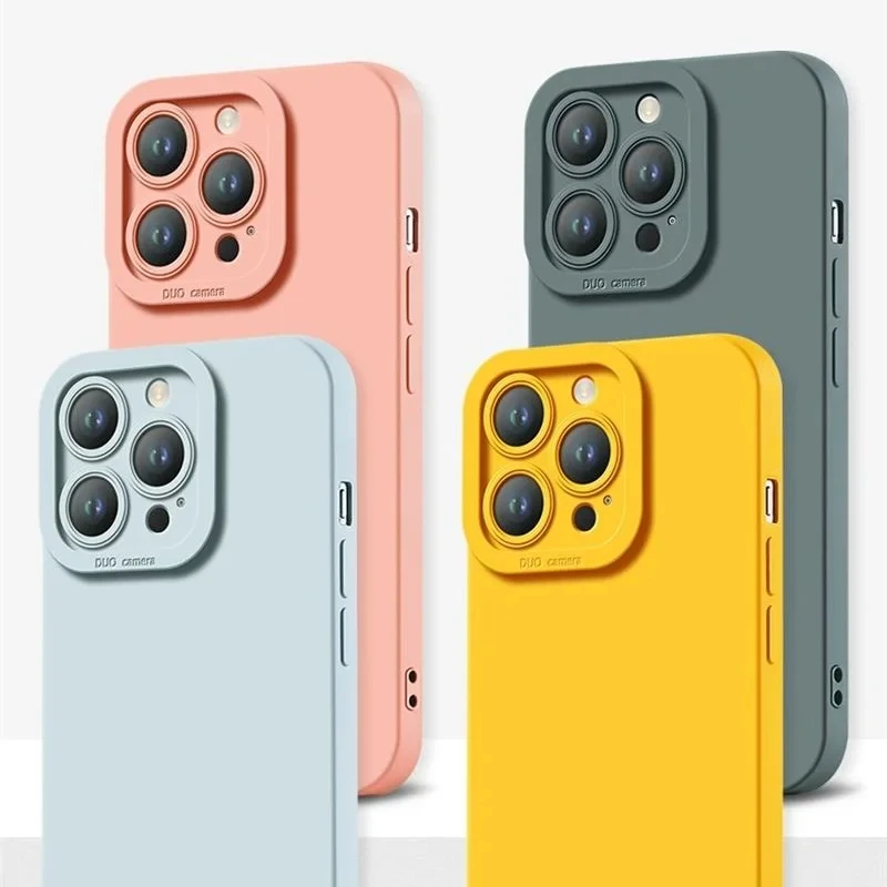 ماتي بسيط لينة سيليكون جراب هاتف آيفون 16 15 14 13...