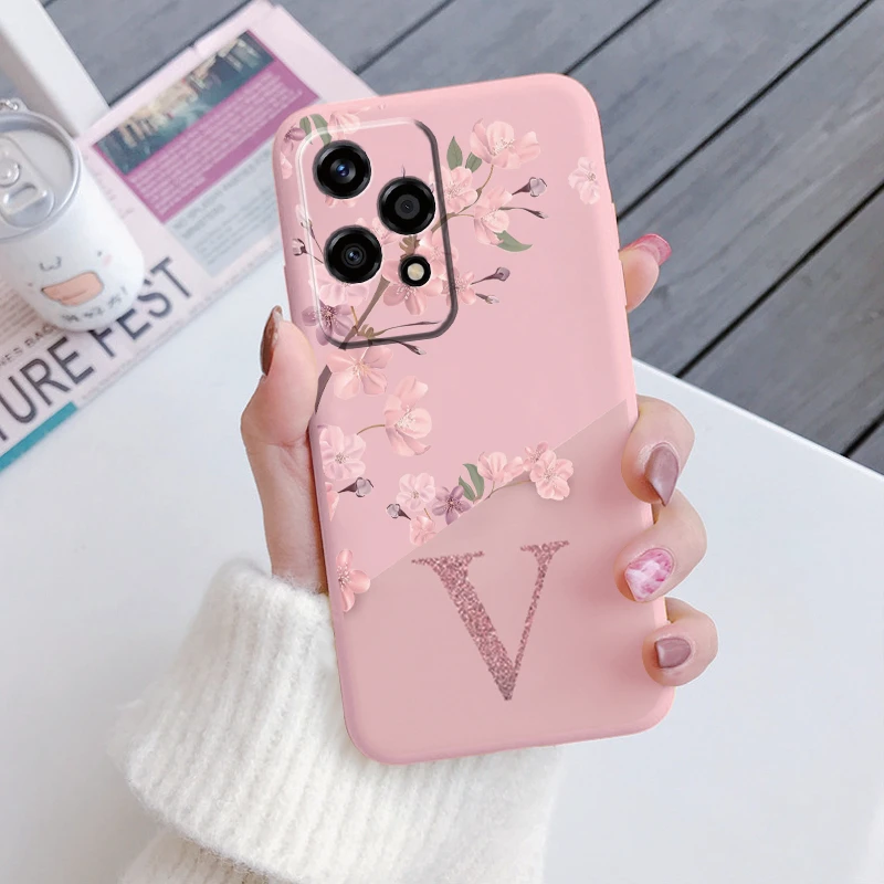 Cute Flowers and Letters Shockproof Soft Silicone Protector Case