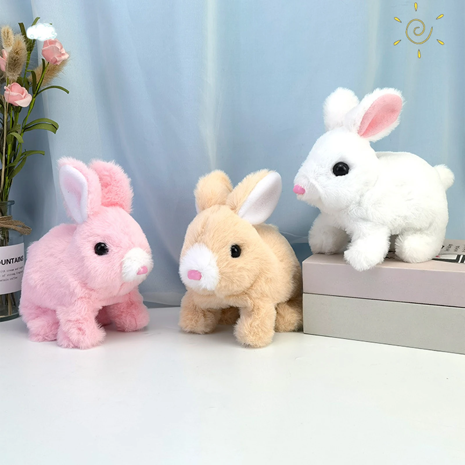 

Bunny Toys Educational Interactive Toys Bunnies Can Walk and Talk, Easter Plush Stuffed Bunny Toy Walking Rabbit Educational Toy
