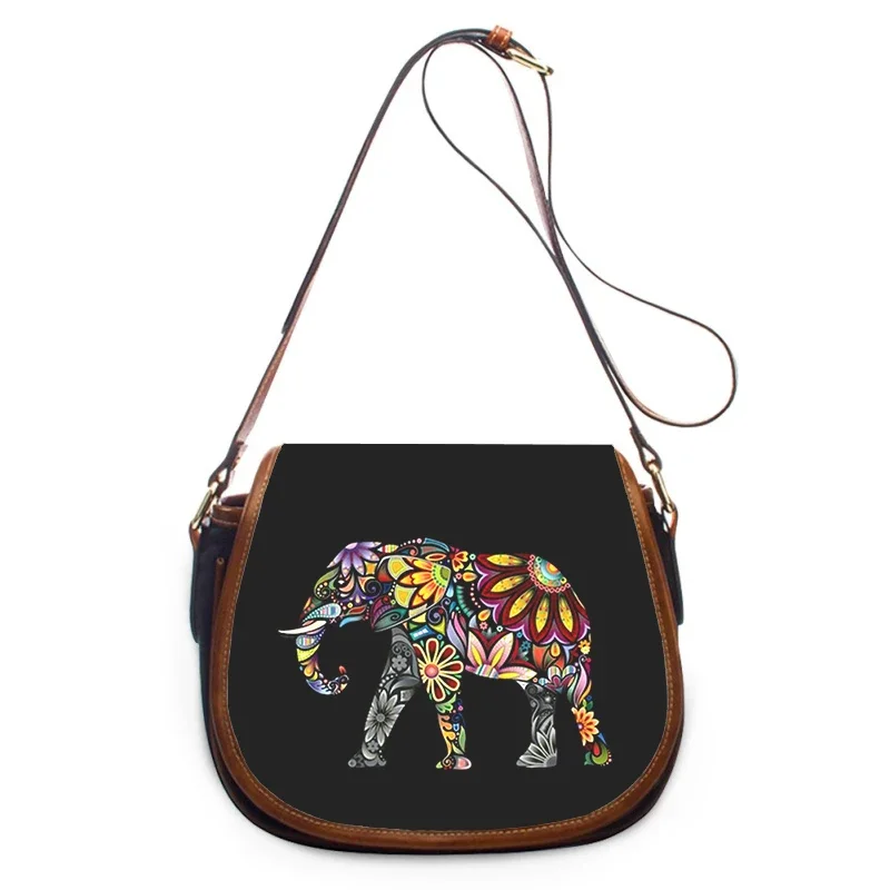 ndian Animal Elephant art print new fashion Women Crossbody Bag Luxury Handbag Women Bags Zipper Shoulder Bag women shoulder bag
