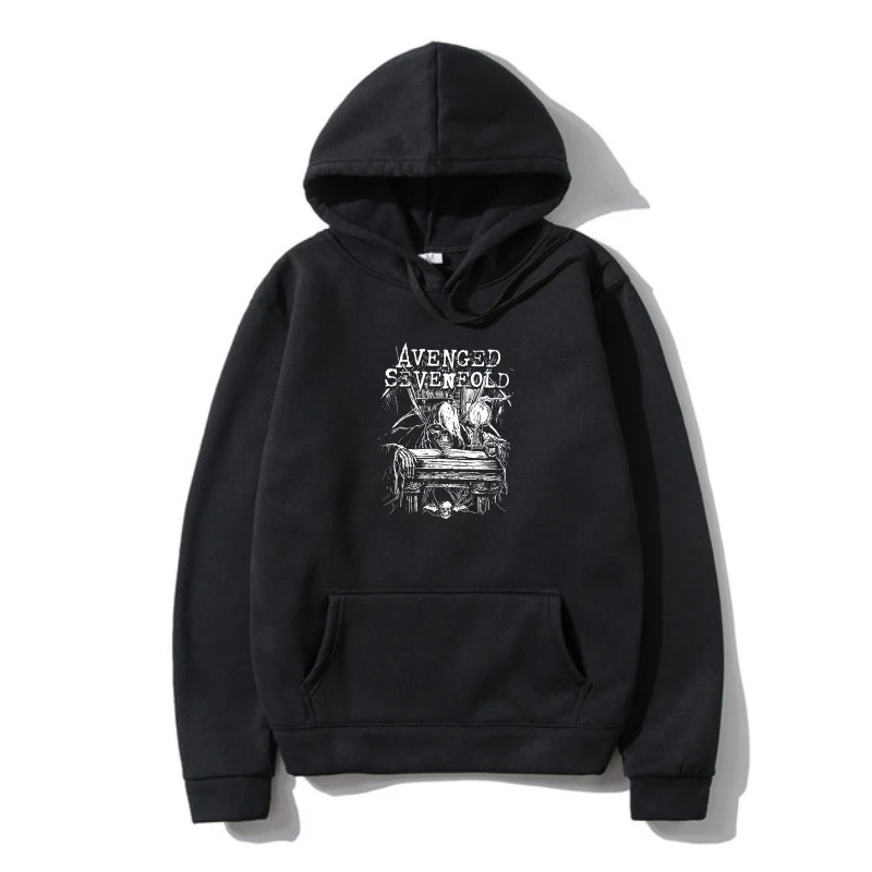 

Avenged Sevenfold Alchemis Black Outerwear Men Brand Printed 100% Cotton Outerwear Hoodies
