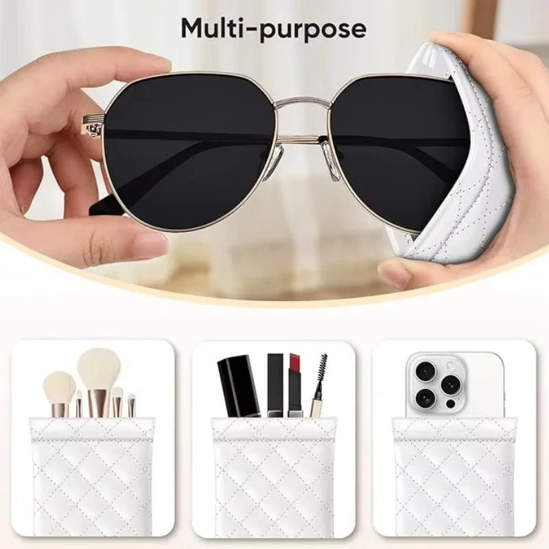 1/2/4Pcs Portable Eyeglasses Case PU Leather Soft Sunglasses Bag Pouch