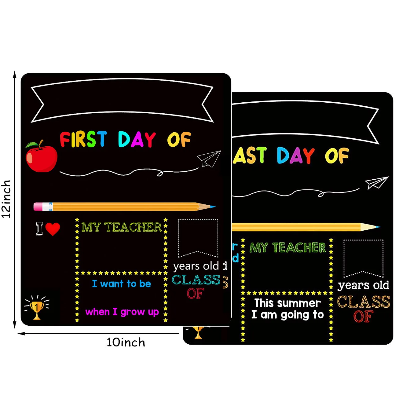 First Day Of School Board Reusable Preschool Kindergarten Chalkboard Double Sided Back To School Board Photo Prop For Kids