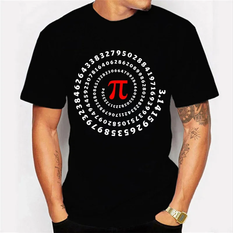 

Summer Men's T-shirt Short Sleeve Men Tshirt Pi Symbol Sketch Printed Oversized T Shirt Male Top Tshirt Math Men Tee Clothing