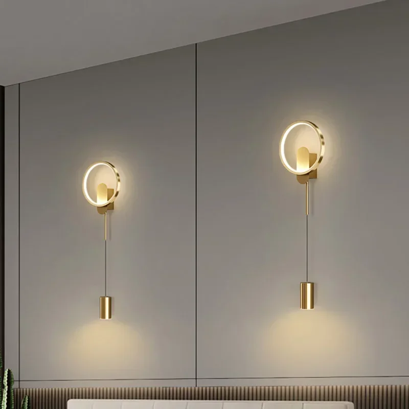 Modern LED Wall Lamp For Bedroom Wall Iron Decorative Lights Living Room Study Room Aisle Home Decor Illumination Fixtures Lamps