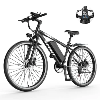 26''Electric Bike for Adults,700W Peak Motor,25MPH 35Miles Electric Mountain Bike, 360Wh Removable Battery, 7-Speed& LCD Display 1