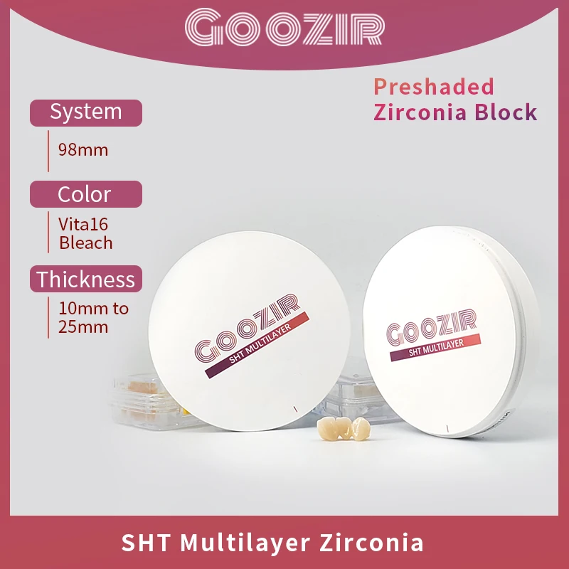 

High Quality and Affordable GOOZIR 98mm C2 SHT Dental Supplier Wholesale China Factory of Dental Zirconia Disc