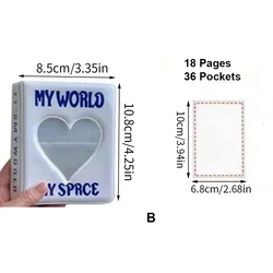 Heart Hollow Photocard Binder Album with 36/64 Pockets for Kpop Collection Storage (32Pockets B)