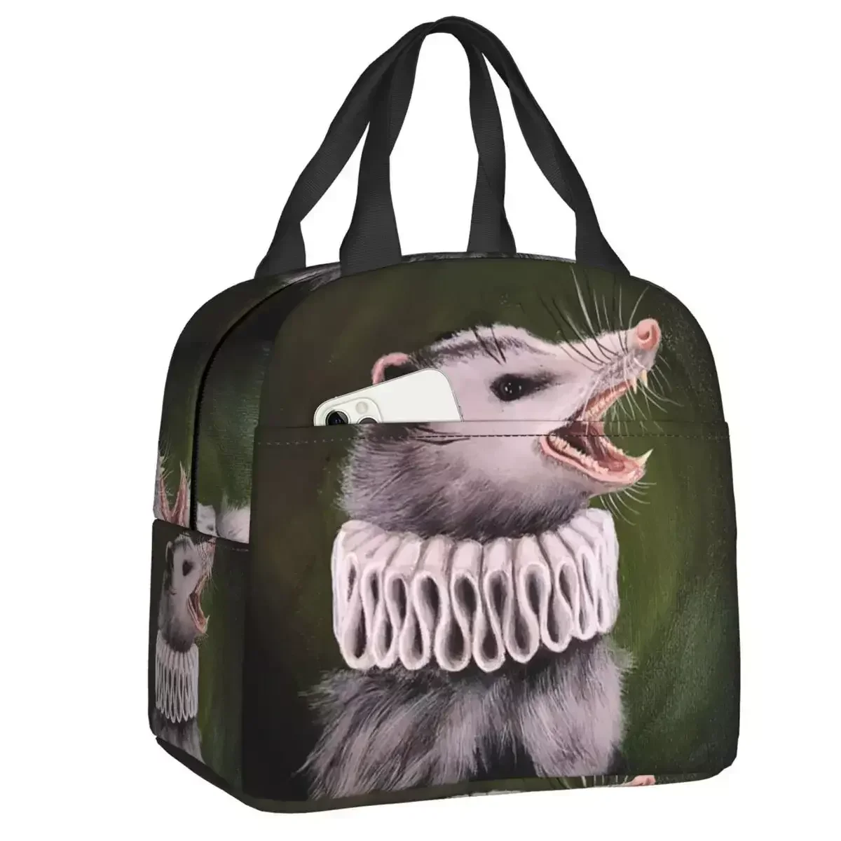 

2024 New Opossum Insulated Lunch Tote Bag For Women Animal Pet Resuable Thermal Cooler Food Lunch Box Outdoor Camping Travel