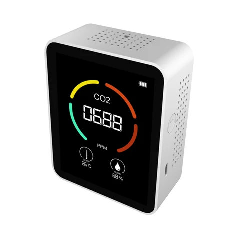 5in1 CO2 Meter Digital Temperature Humidity Tester Carbon Dioxide TVOC HCHO Detector Air Quality Monitor