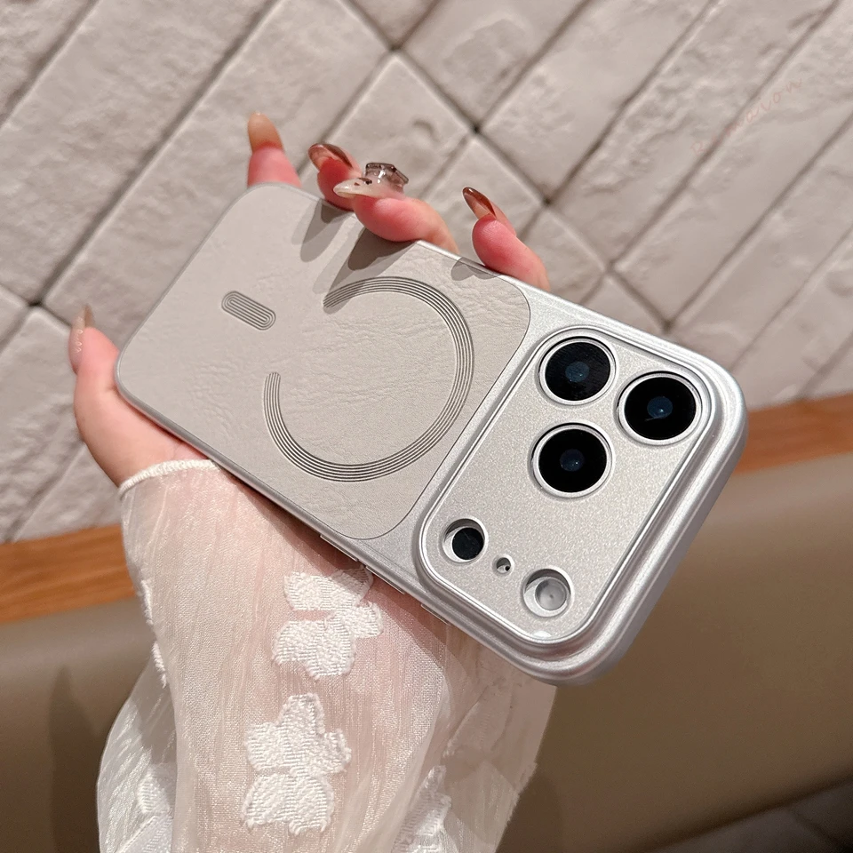 Leather Magnetic Phone Case with Magsafe and Shockproof Protection