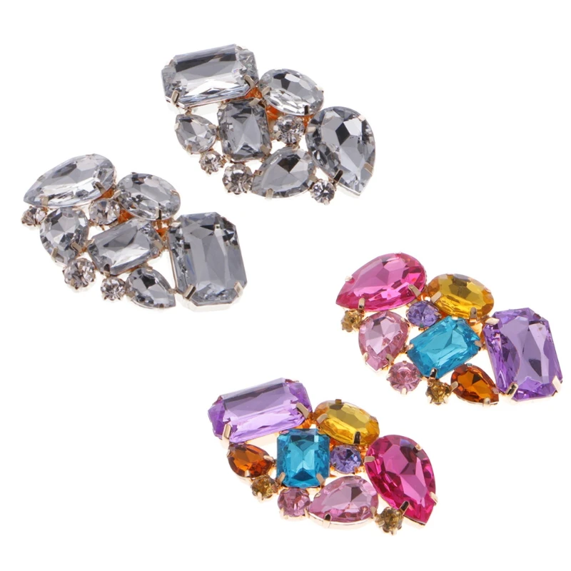 

Цветные зажимы для обуви, модные треугольные стеклянные свадебные украшения, аксессуары