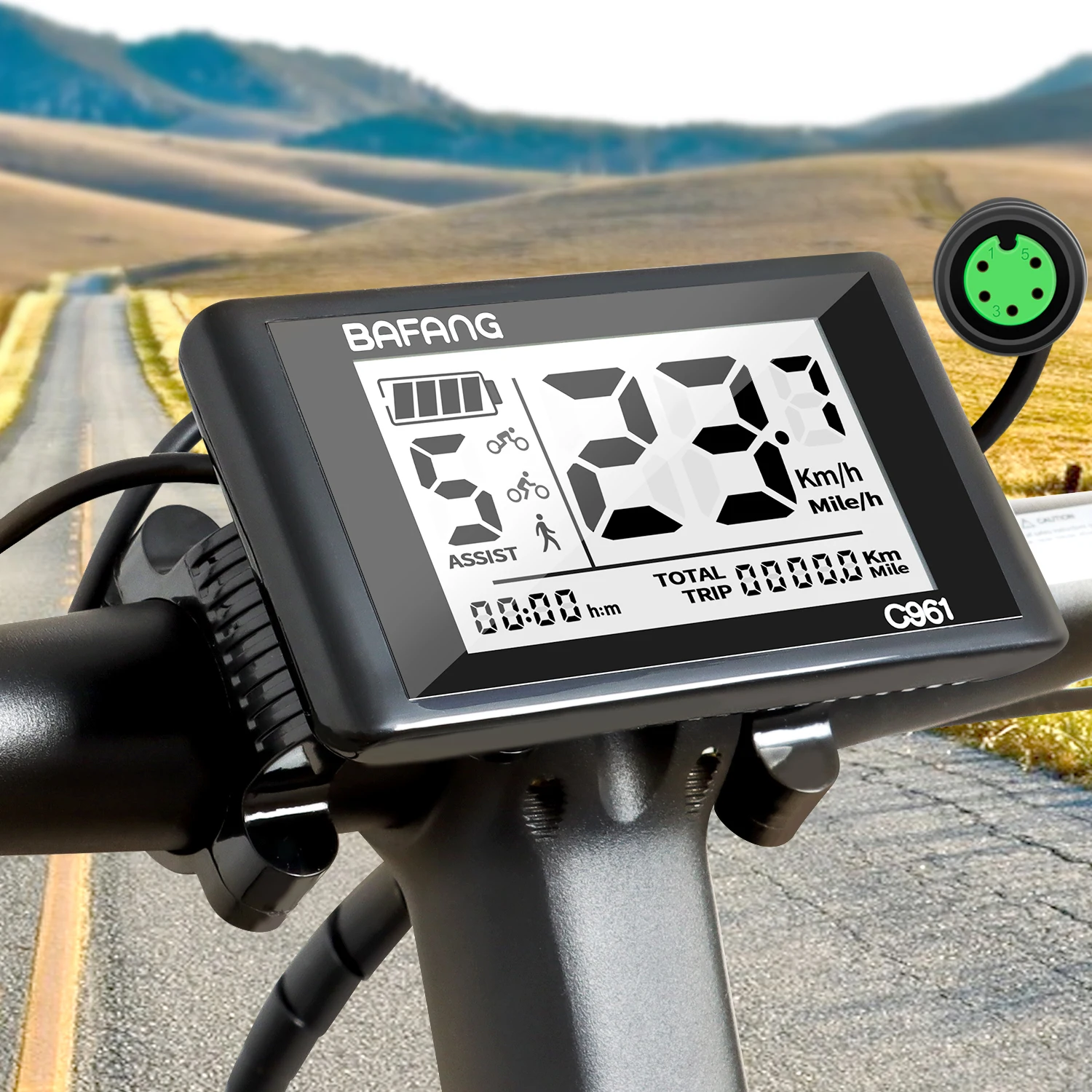BAFANG eBike Display C961 for Motor Electric Bike Bicycle Ebike Computer BBS01B BBS02B BBSHD with PAS UART Protocol