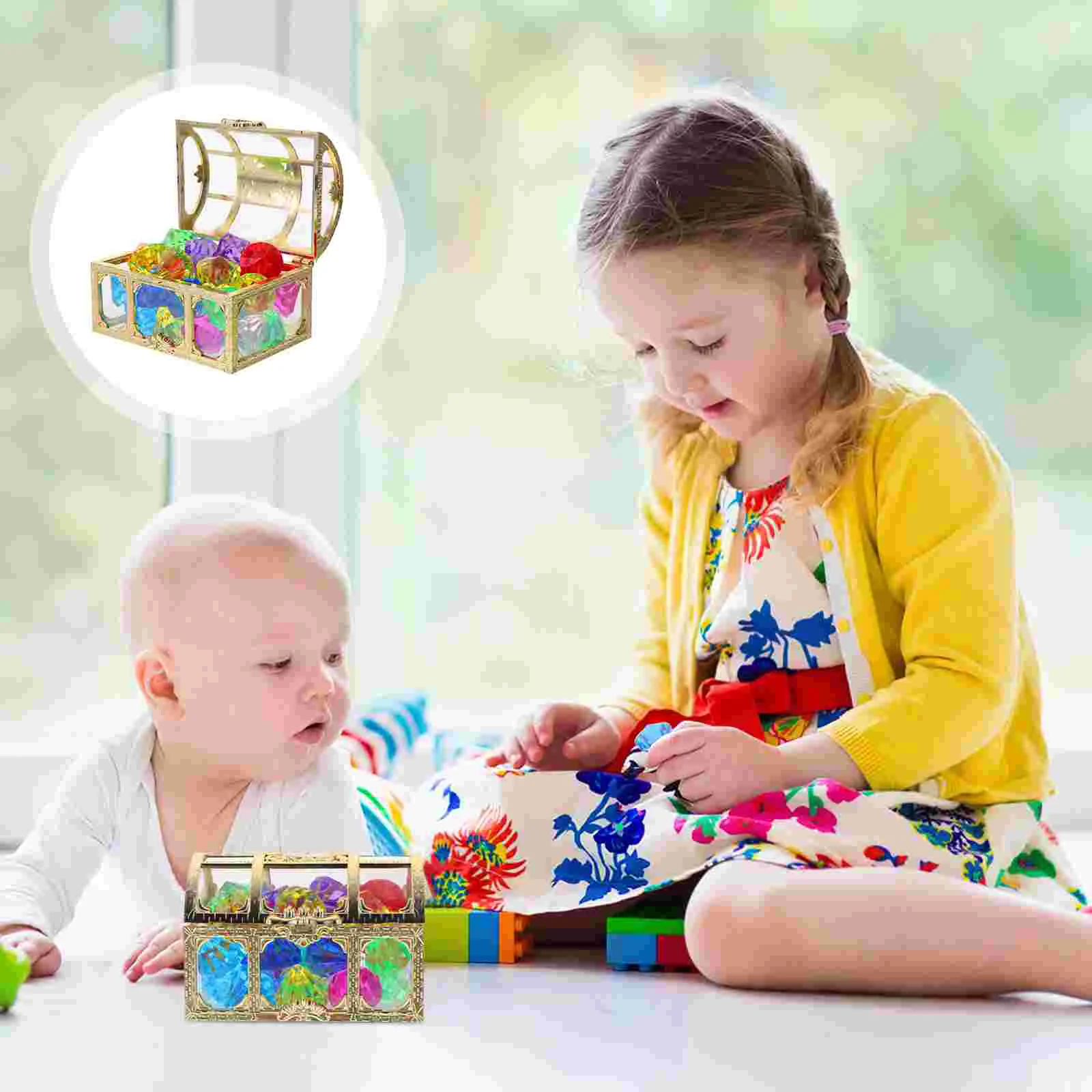 Set Plastic Gems Crafts Kids Toys Pirate Children Big Jewels Acrylic Colorful Diamond Fake 6