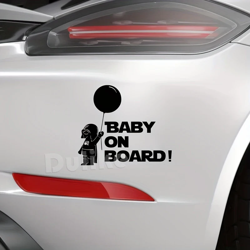 Star Wars Baby Mandalorian On Board Vinyl Sticker Car Window Bumper Warning Sign Decals Decor Yoda is peeking Decal Laptop Decor Vinyl Decal Stickers