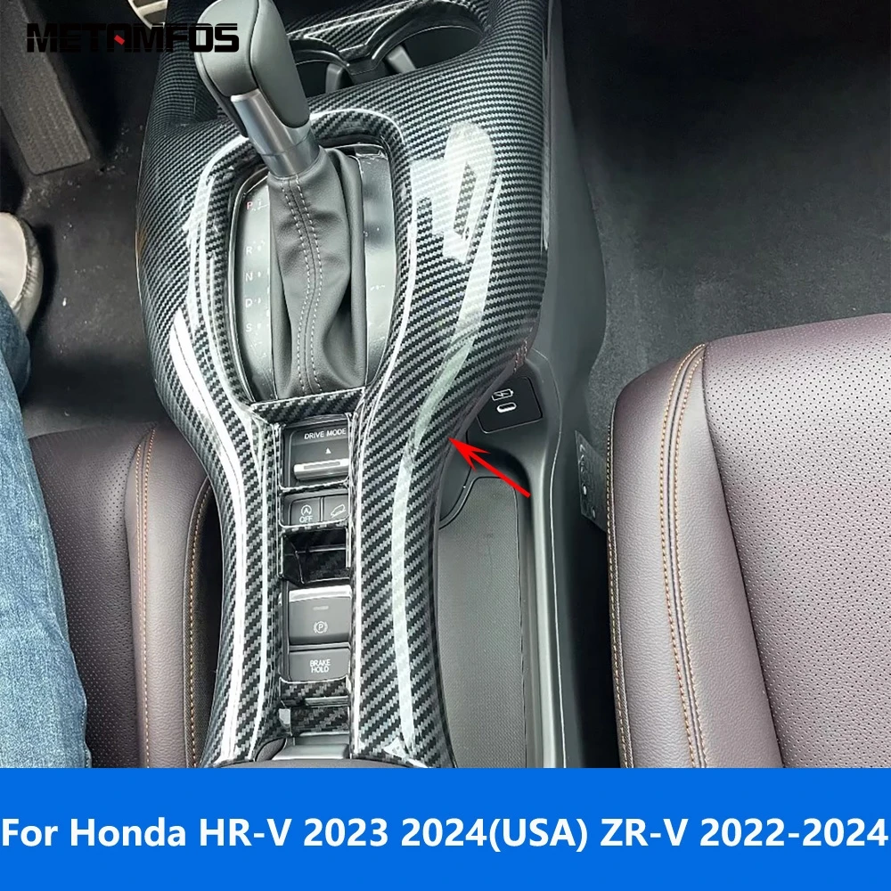 

Автомобильные аксессуары для Honda HR-V 2023 2024 ZR-V 2022 2023 внутренняя коробка переключения передач из углеродного волокна крышка отделка держатель стакана для воды
