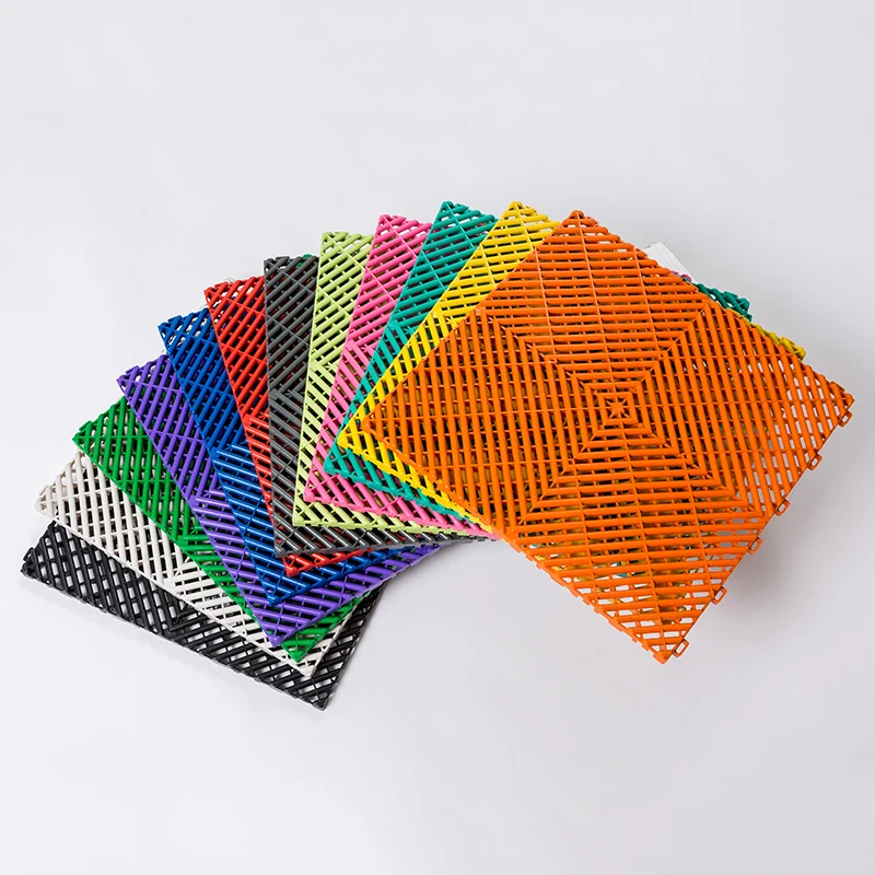Modular Interlocking Garage Floor Tiles, Plastic Garage Flooring, Workshop, Warehouse, Car Wash Room, 100% New, Wholesale 2