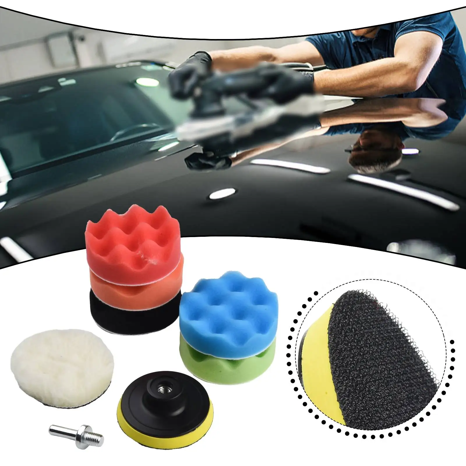 

High Quality Durable Polishing Buffer Pad Buffer Pad Easy To Use Kit Practical Accessories For Car Polisher Tools