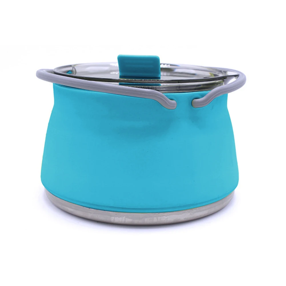 Foldable Water Kettle Portable Camp Tea Pot Compact Travel Portable Kettle with Ergonomic Handle Collapsible Hot Water Boiler 4