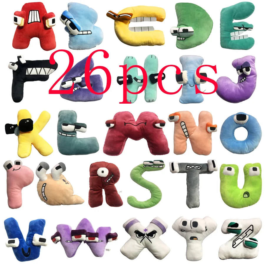 36 pçs/set alfabeto lore brinquedos de pelúcia anime bonecas 26 letras em  inglês 0-9 número recheado brinquedos de pelúcia crianças quebra-cabeça  presentes de natal - AliExpress