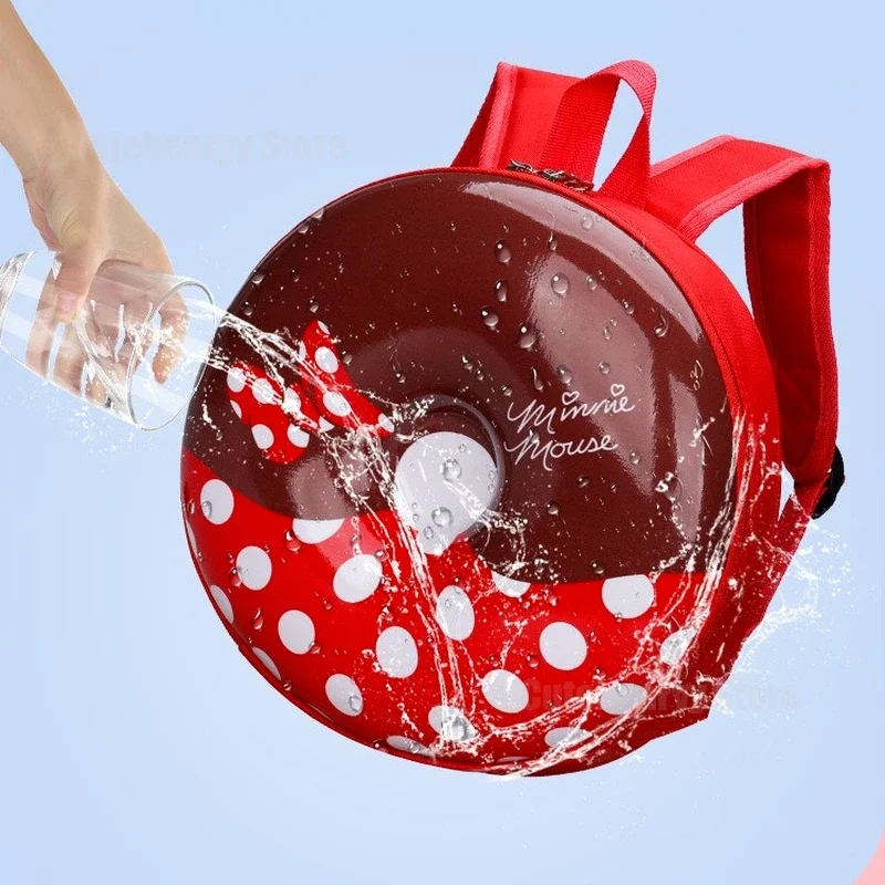 Disney Mickey Minnie Donut Backpack New Cute Cartoon Creative High Capacity Students Children Kindergarten Schoolbag Kids Gifts