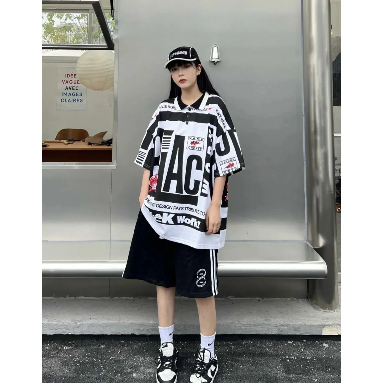 Casual Street Printed Loose Short Sleeve Letter Shirt Women 2022