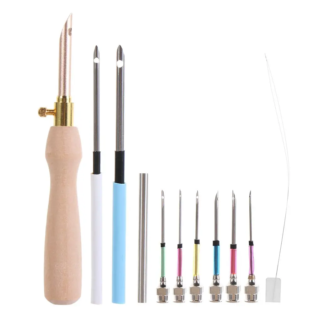 1 Set Punch Needle Tool Poke Needle Embroidery Stitch of All Models Poking Cross Stitch Tools Changeable Head Sewing Accessories 