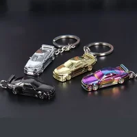 1/64 Nissan GTR-R34 RS7 Electroplating Version Hanging Key Chain Sports Car Key Set Ring Metal Racing V Car Model Children Gift 2