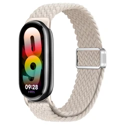 Braided Solo Loop - Magnetic Nylon Replacement Strap Bracelet - Miband 9 strap (Starlight)