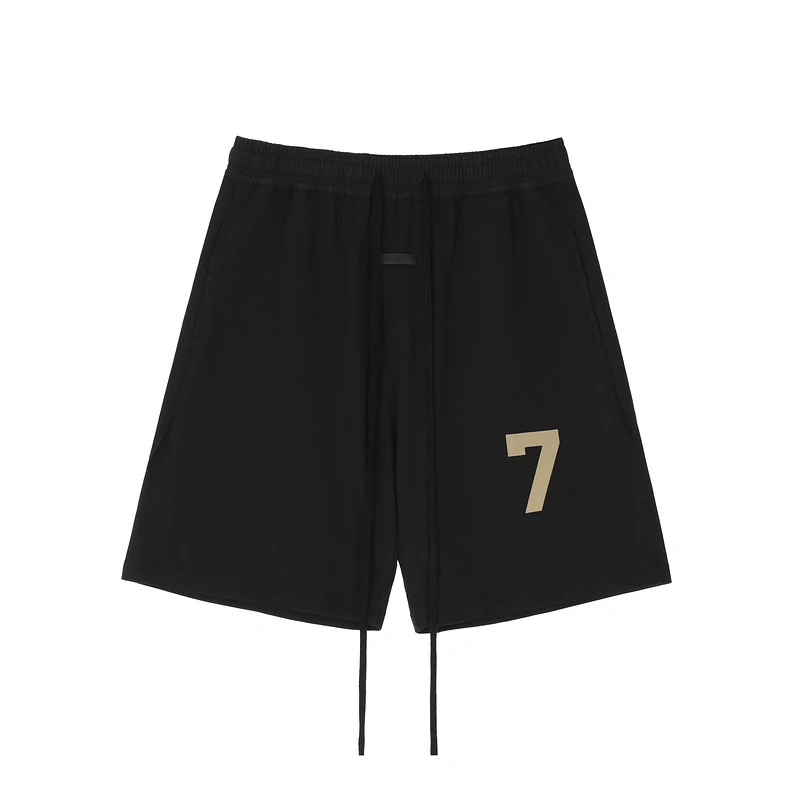 2022ss New Arrivals Limited Edition 7 Sweatshorts High Quality 1:1 Seven Flocking Logo Shorts High-density Cotton Fabric Shorts