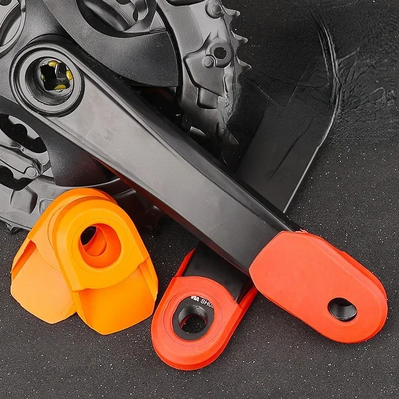 Silicone Bicycle Crank Arm Protector Sleeves - Pair of Scratch-Resistant Bike Accessories