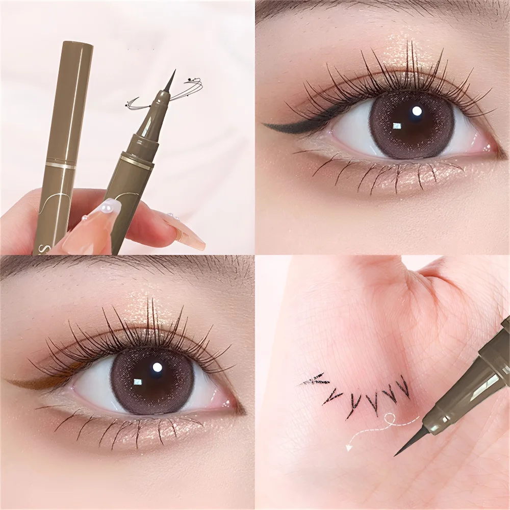 Matita per sopracciglia ultra sottile da 0,008 mm, a lunga durata, resistente alle sbavature, impermeabile, resistente al sudore, altamente pigmentata, facile da applicare._voghion.com