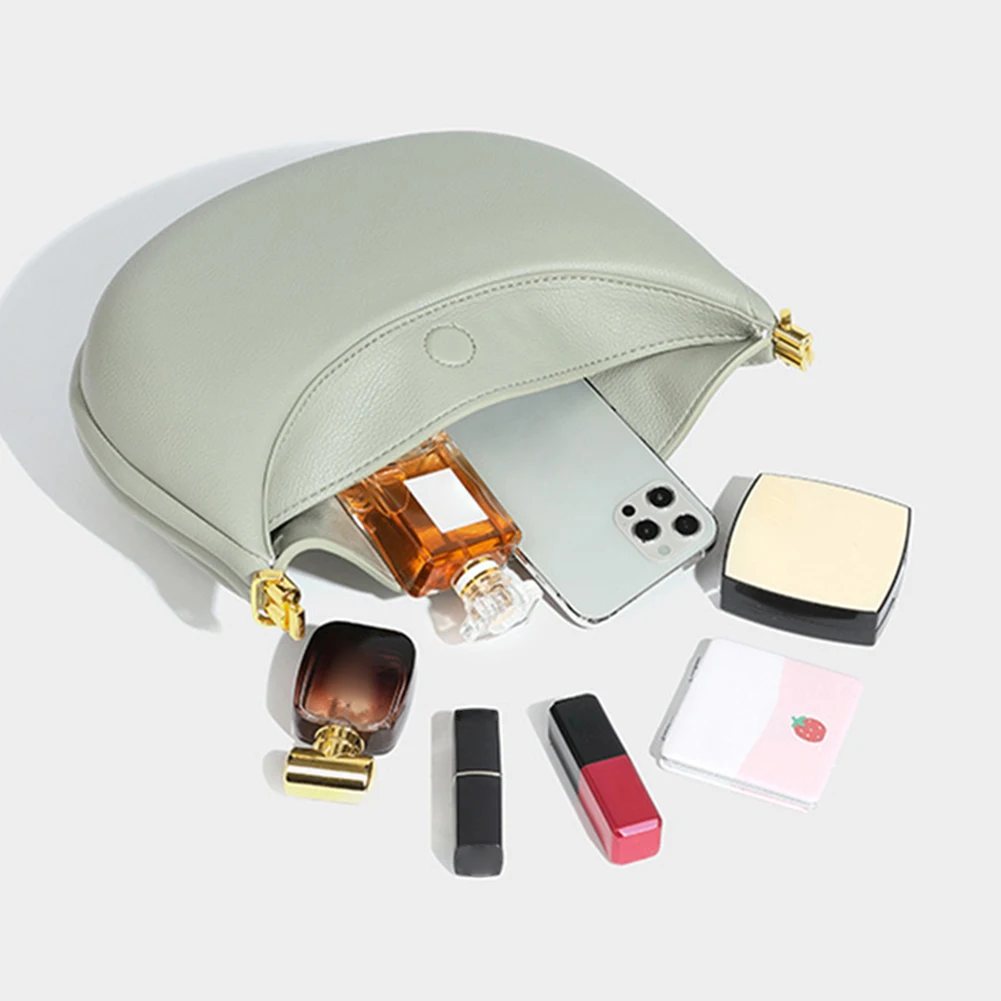 PU Leather Crescent Underarm Bag for Women Casual Clutch Purse