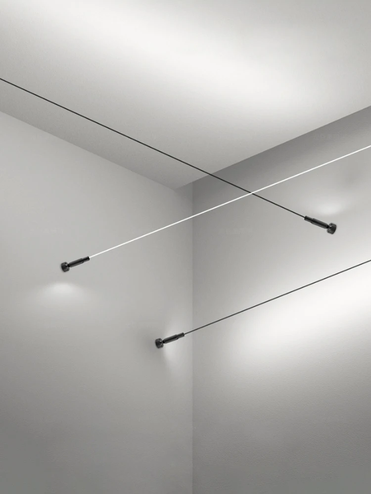 Zwarte lineaire wandlamp - Minimalistische slanke LED-wandlamp