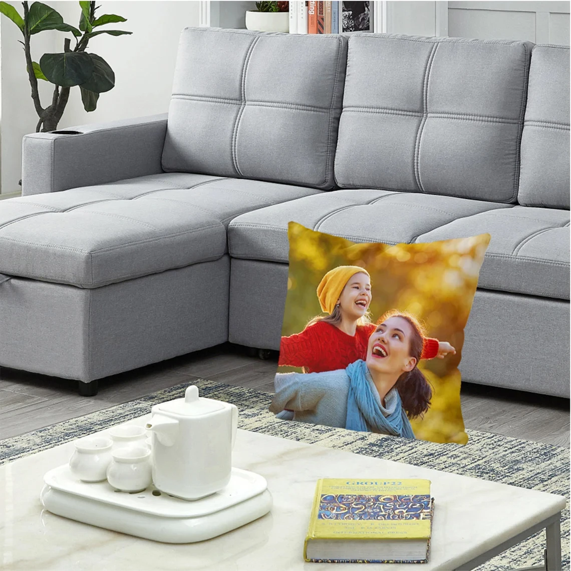 Custom Cushion Cover Your Images Pictures Print, Choose Your Text Logo or Image 18" Personalized pillow case for sofa bed chair 4 Se94db07126f04e0aaebcdcc902ec13558