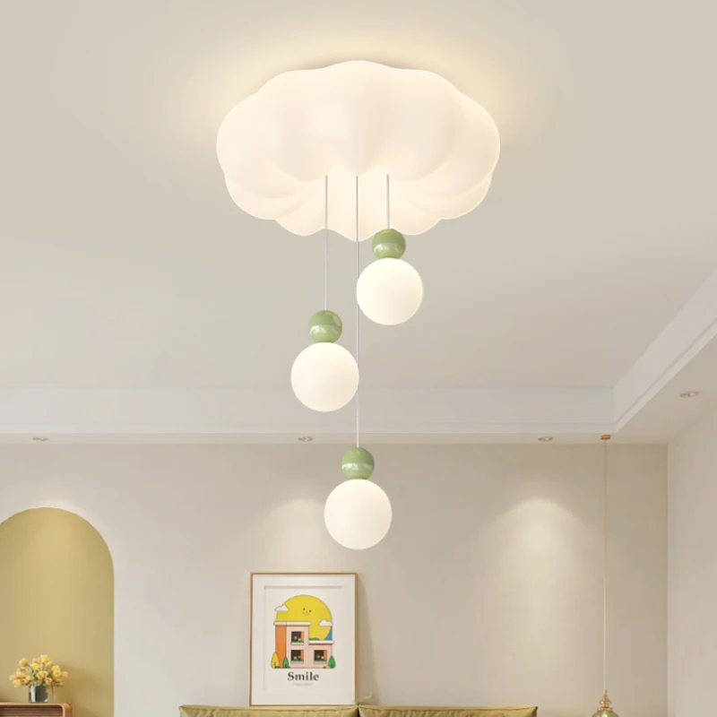 

Modern Warm Children's Room Chandeliers White Cloud Bubble Ball Lamps Nordic Romantic Princess Room Boy Girl Bedroom Chandelier