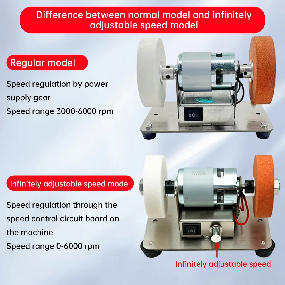 100W Double Grinder Machine Artifact Table Grinder Motor Micro Coarse and Fine Polishing Electric Grinding Wheel Grindig Stone grinding wheel electric polisher wood grinding wheel