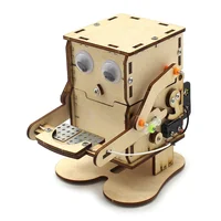 Robot Eating Coin Wood DIY Model Teaching Learning Stem Project Kit for Kid Science Experiment Wooden Assembly Kit 1