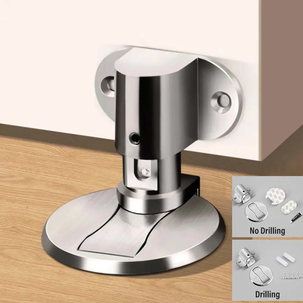 Adjustable Stainless Steel Door Stop Punch-free Strong Magnetic  Anti-collision Door Stopper Invisible Bathroom Floor Door Stop - AliExpress