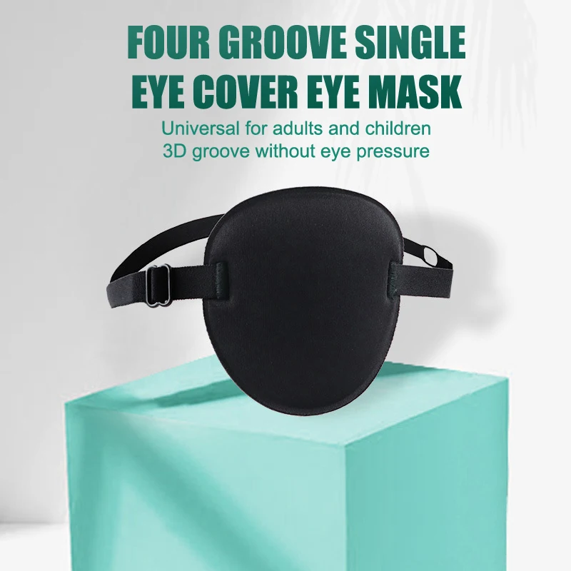 Pirate Eye Patch Unisex Black Single Eye Patch Eyepatch One Eye Washable Adjustable Concave Eye Patch Kid Pirate Cosplay Costume 4