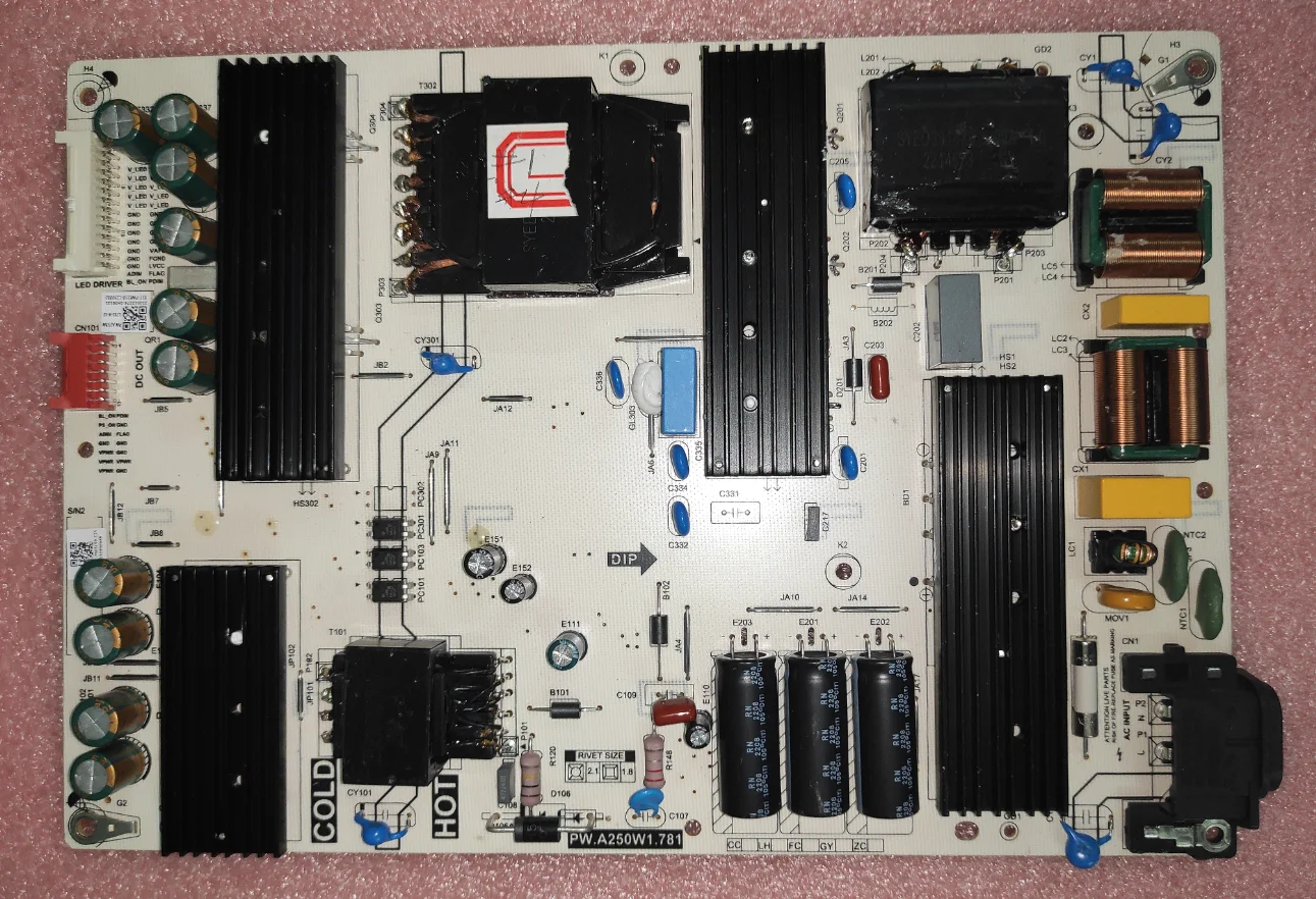 

Free shipping! PW.A250W1.781 81T-PWE150-C250002 LED TV power board constant current tested together