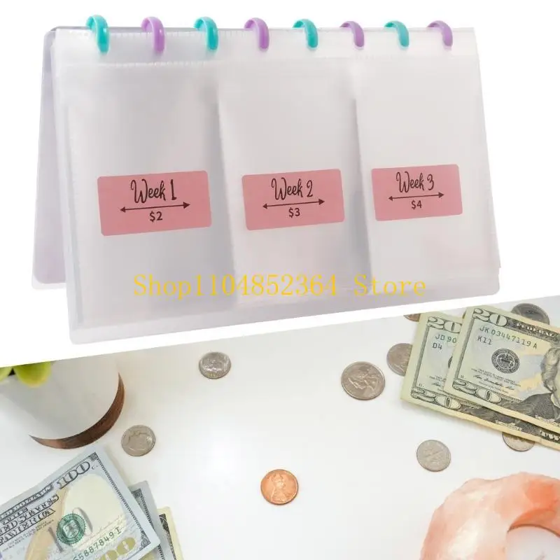 652F 52-Wochen-Spar-Challenge-Sparordner für Familienbudgets, wiederverwendbar