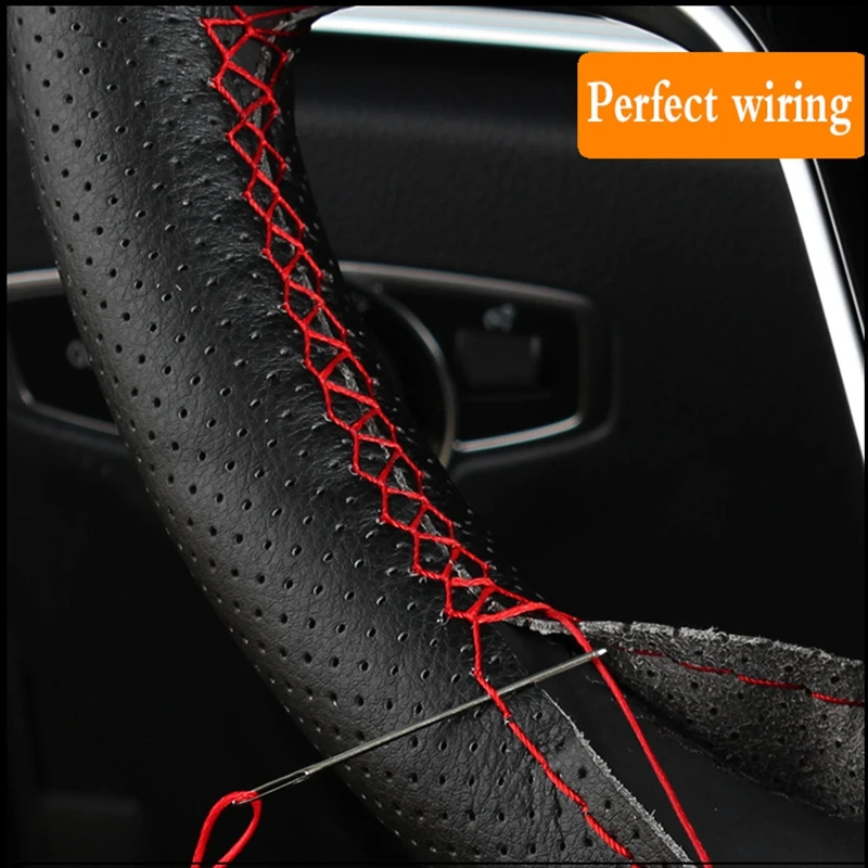 Braid Car Steering Wheel Cover For Audi A8 (D2) S4 A6 (C5) Audi A2 (8Z) A3 (8L) A4 (B5 B6) Microfiber Leather Car Accessories