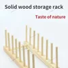 2025 DIY Locker Bamboo Drain Rack Wooden Plate Rack Dish Rack Kitchen Organizer for Plates/Cutting Boards/Plates/Cups/Pot Lid 5